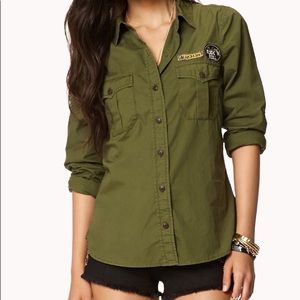 Military Inspired Button Down Shirt Forever 21